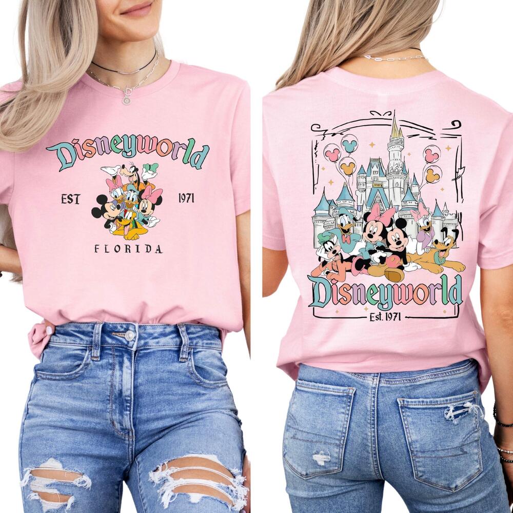 Florida Magic Kingdom Trip T-Shirt Family Vacation Matching Tee Men 2 Sided